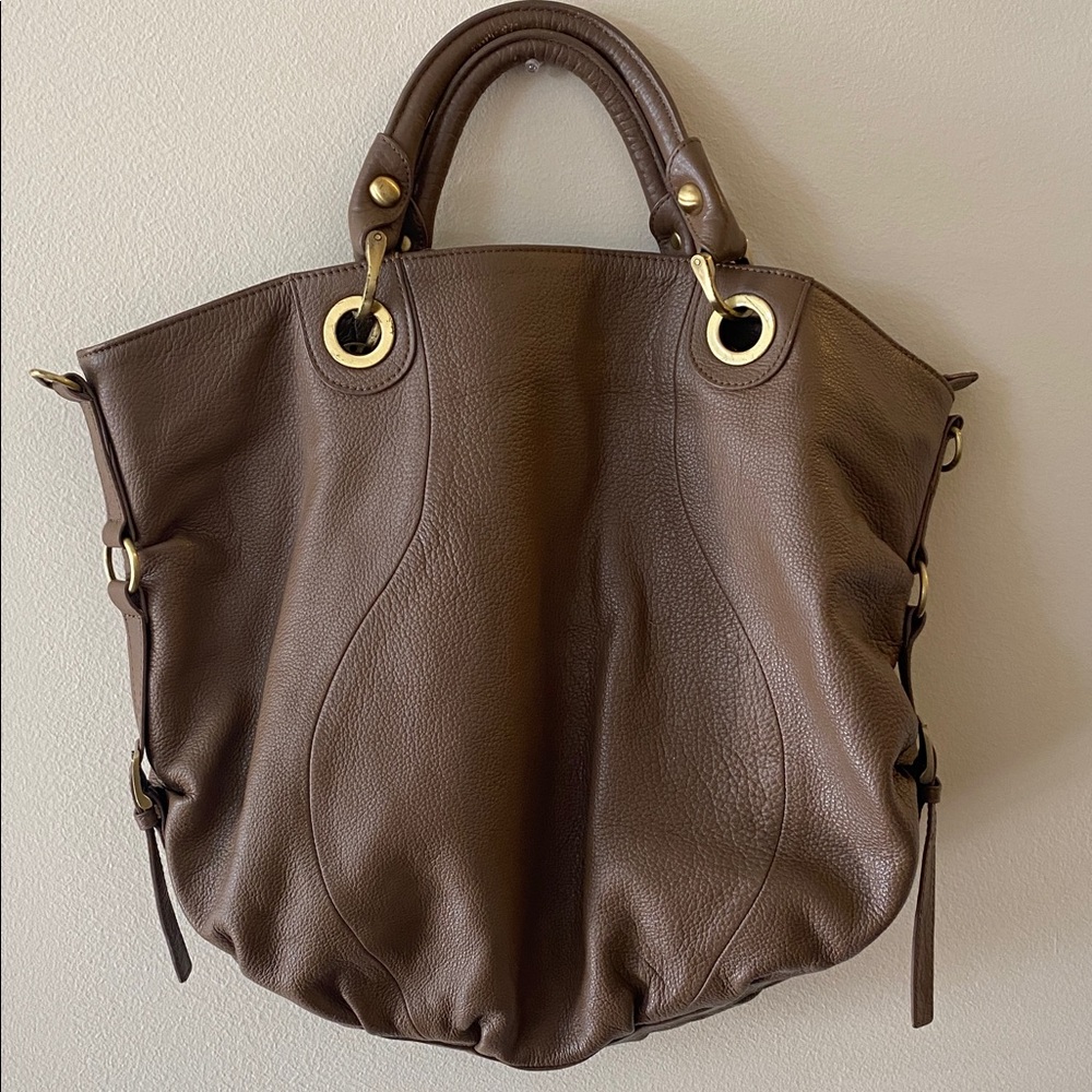 Fenn Wright Mason Brown Leather Extra Large Purse - image 1